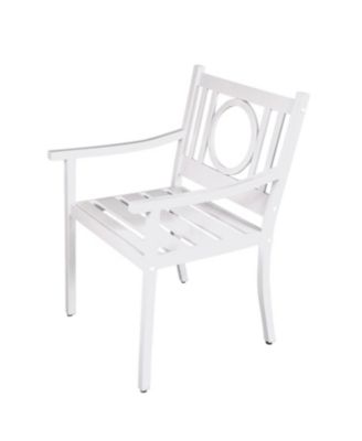 24" Steel Geo Back Outdoor Arm Chair