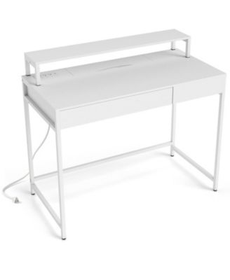 39.5 Inch Compact Office Desk with Removable Monitor Shelf