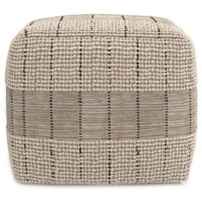18 Inch Jute Cotton Pouf Ottoman Handwoven Footrest Accent Seat
