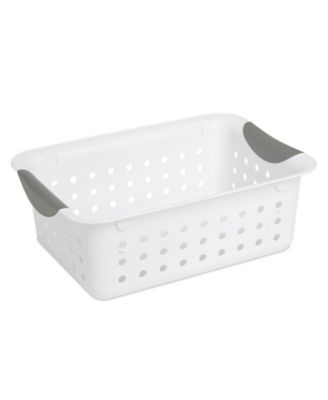 16228012 Small Ultra Plastic Storage Organizer Basket, White (24 Pack)