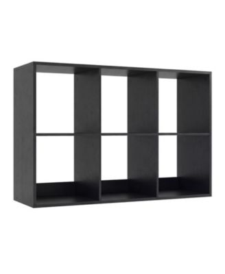 41 Inch 6-Cube Bookshelf with Back Guardrail and Non-Slip Foot Pads