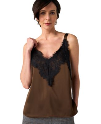 Women's Sleeveless V-Neck Lace-Trim Camisole