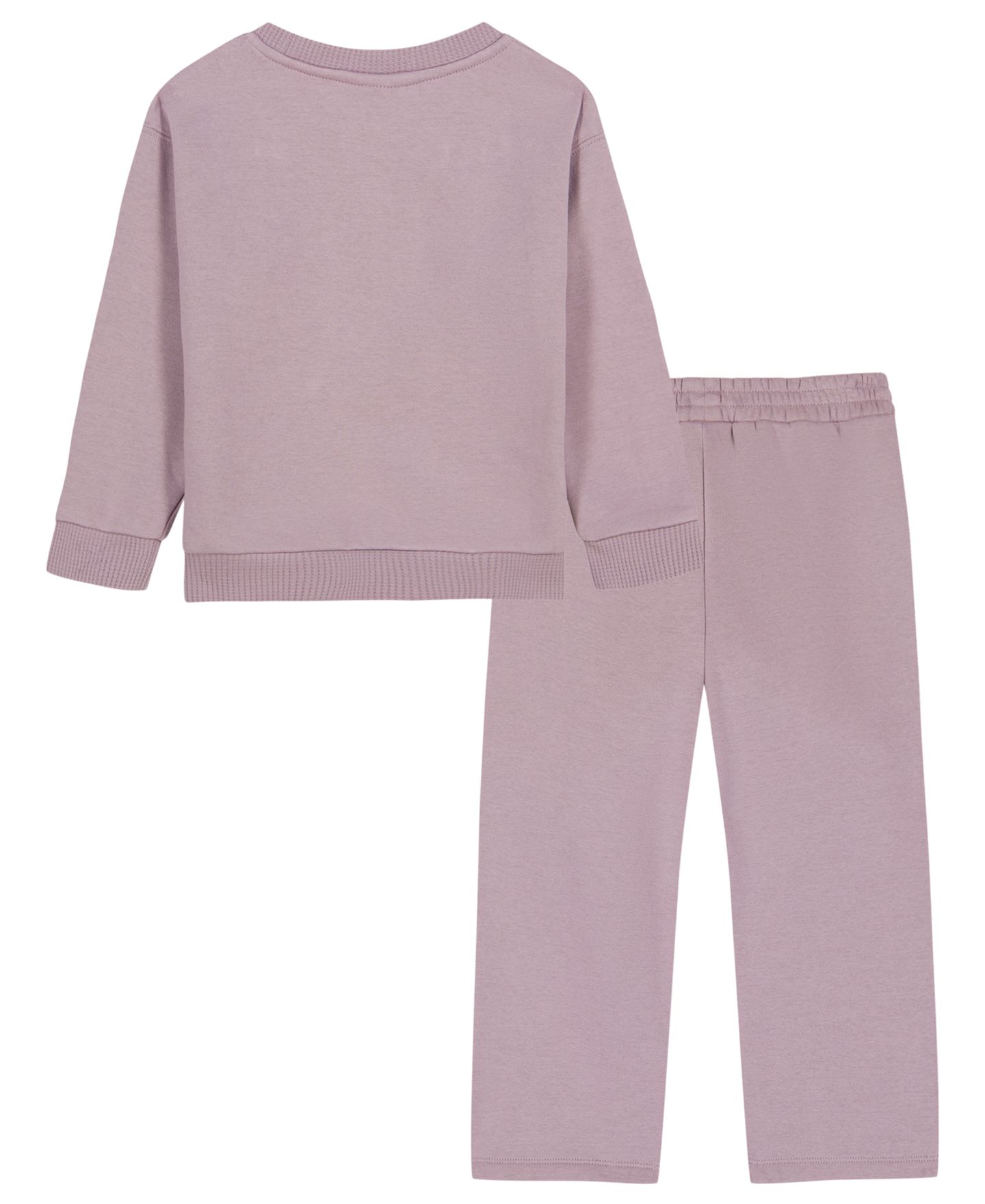 Calvin Klein Toddler and Girls' 2T-6X Long-Sleeve Sweatshirt and Wide-Leg Pants, 2-Piece Set, цвет: Nirvana — фото 5