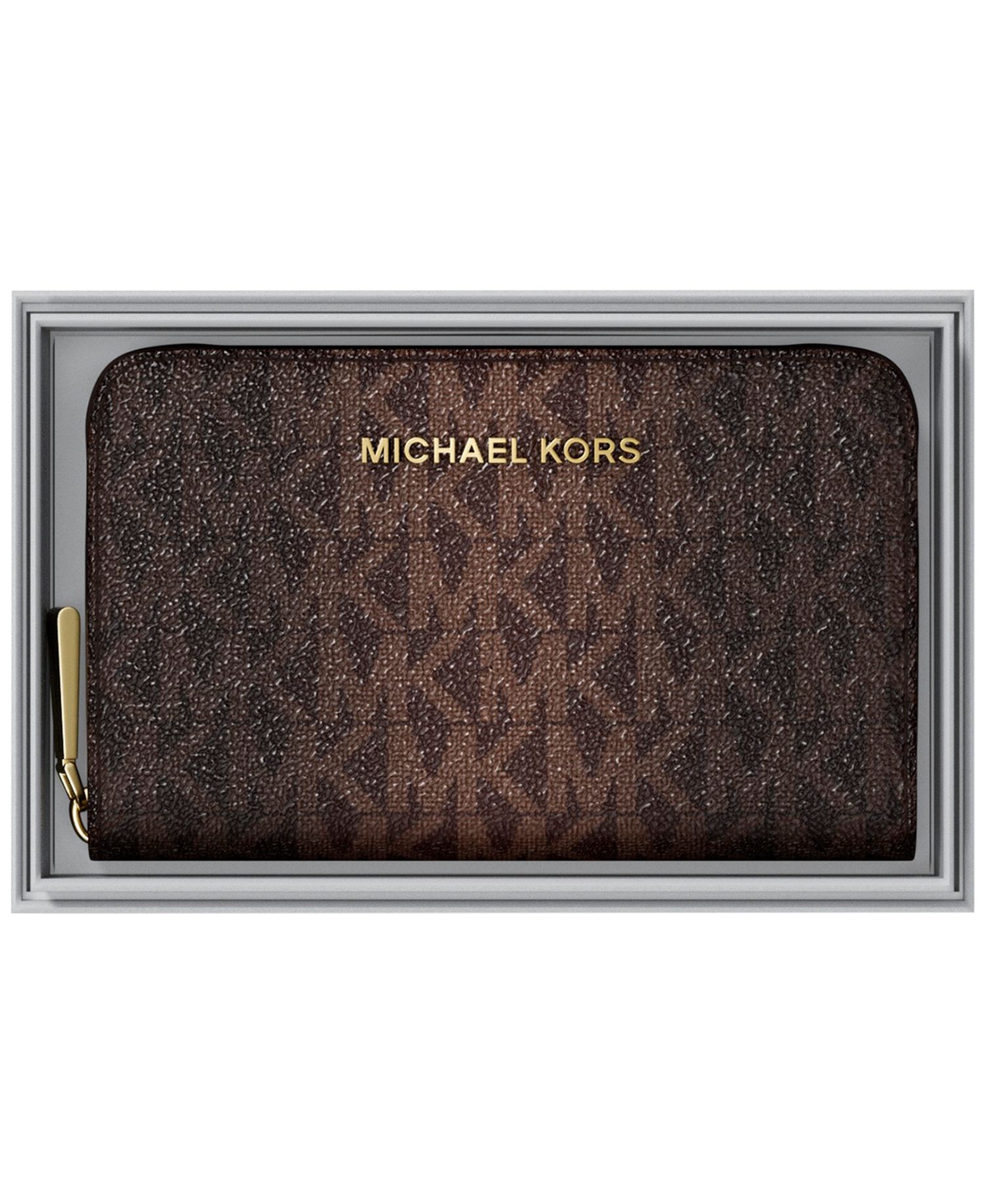 MICHAEL Jet Set Zip Around Card Case Wallet