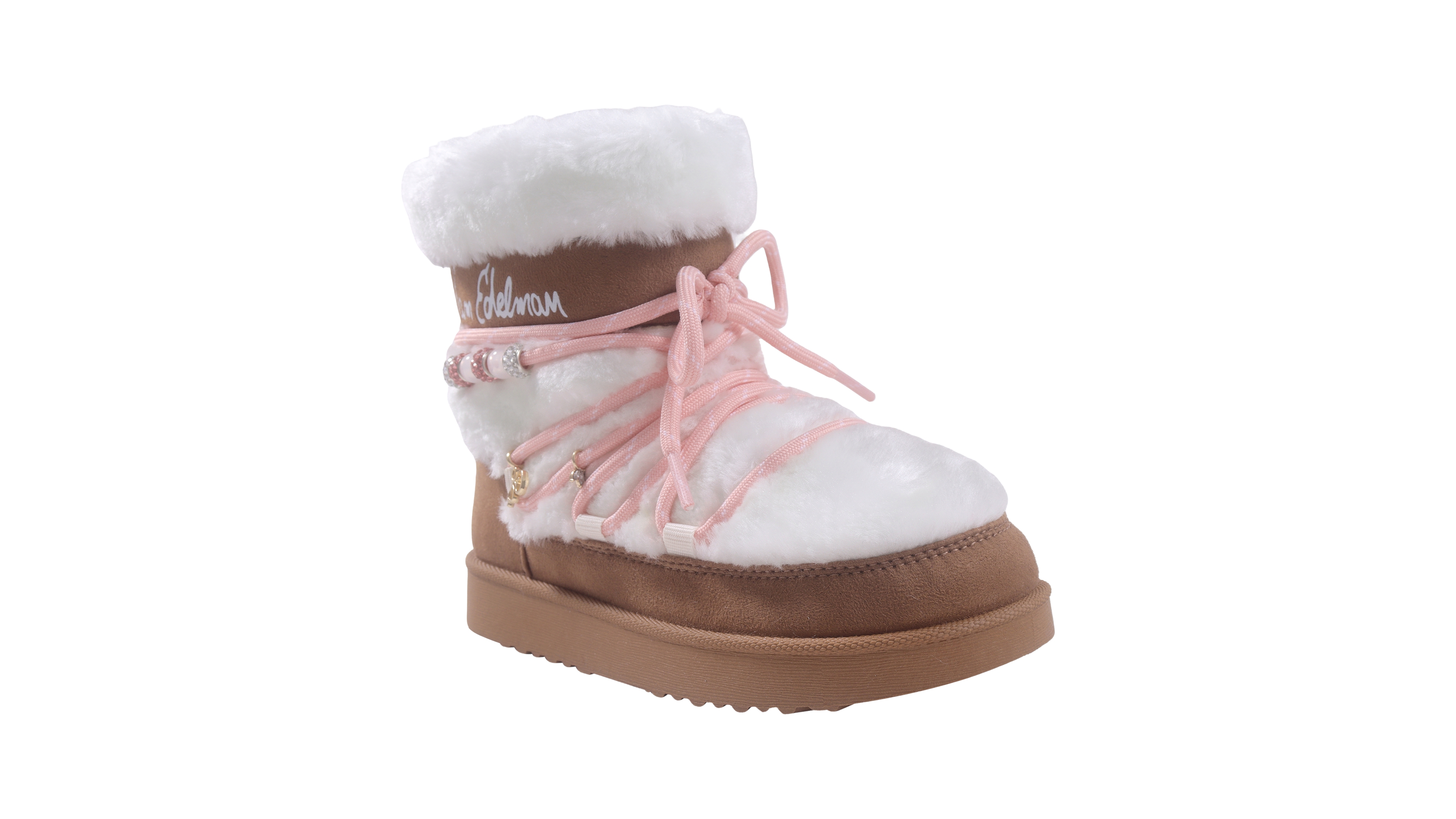 Sam Edelman Girls' Nevi Winter Beaded Wrap-Around Lace Boots