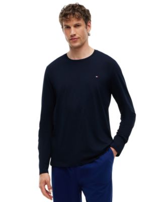Men's Core Flag Long-Sleeve Crewneck Cotton Pajama T-Shirt