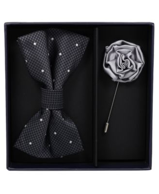 Men's 2-Piece Dot Pre-Tied Bow Tie and Lapel Pin Box Set