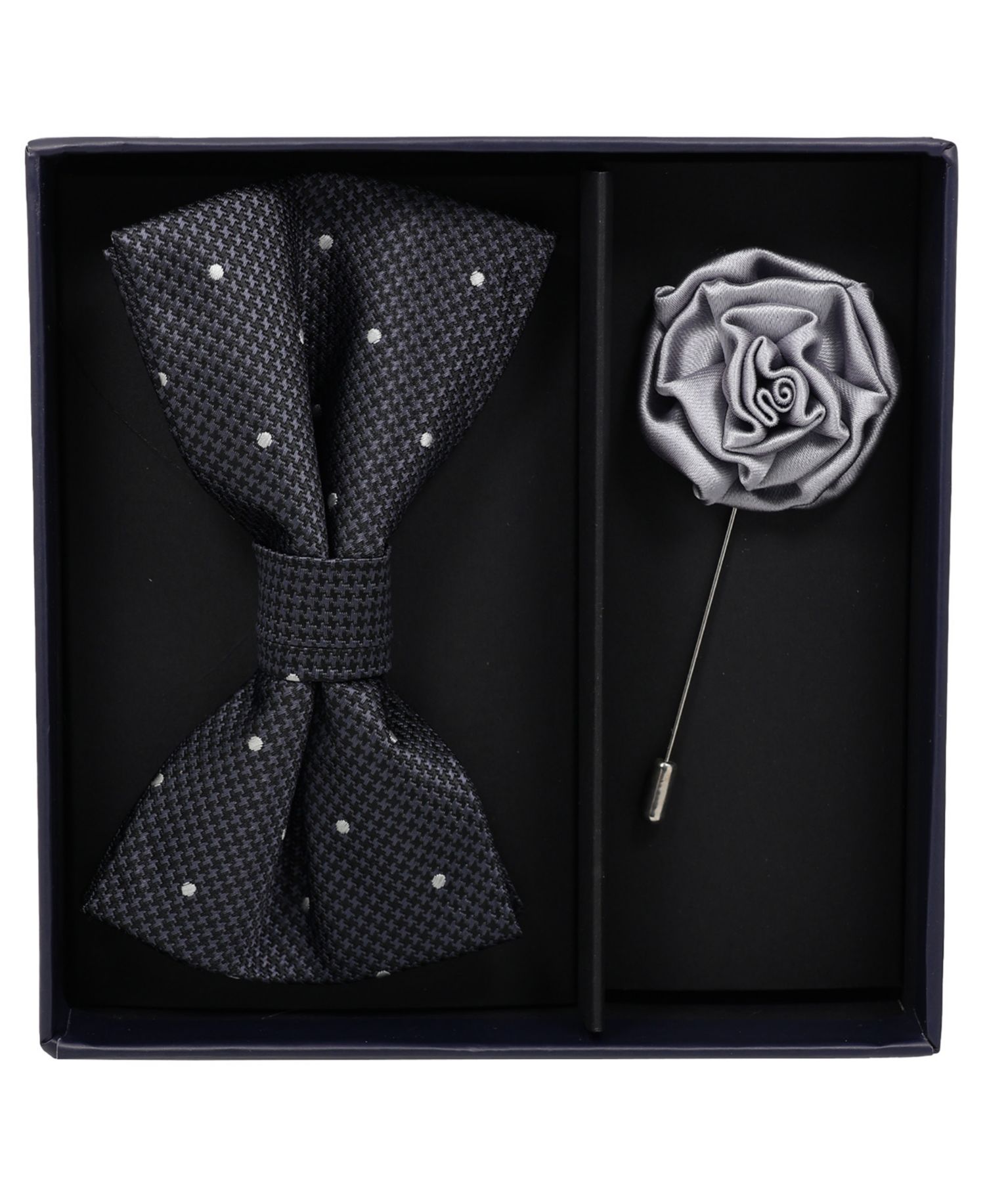 Men's 2-Piece Dot Pre-Tied Bow Tie and Lapel Pin Box Set