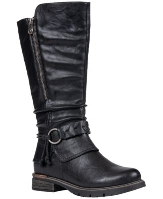 Women's Auburn Knee-High Slouchy Round-Toe Faux Leather Boots