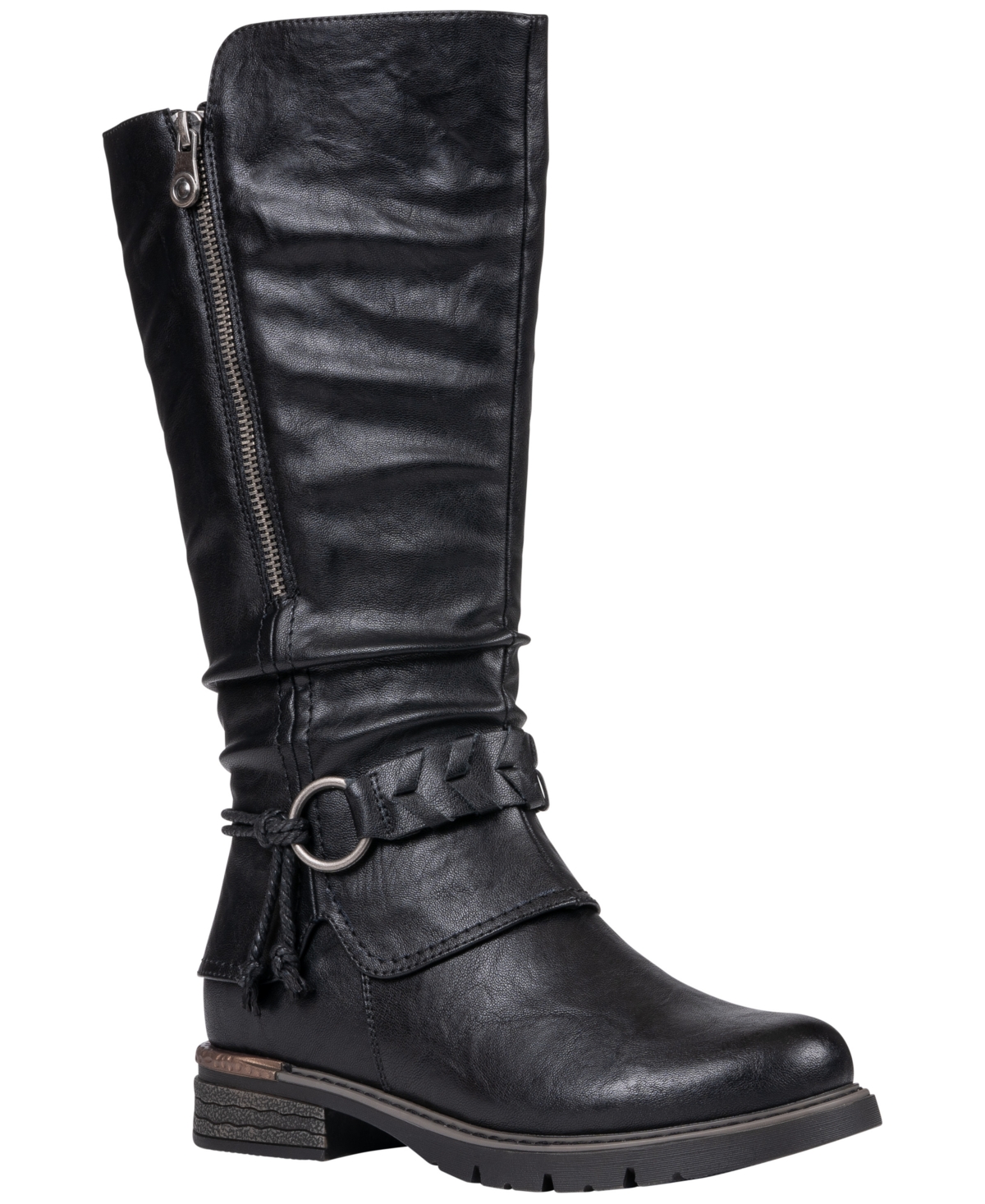 Gc Shoes Women's Auburn Knee-High Slouchy Round-Toe Faux Leather Boots