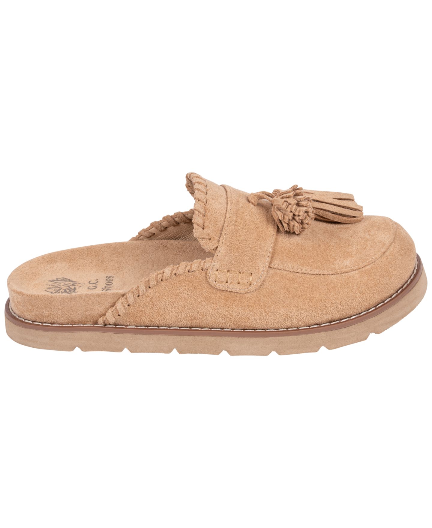 Женские сабо GC Shoes Lenox Tassel Round Toe Slip On Mules, цвет: Бежевый — фото 2
