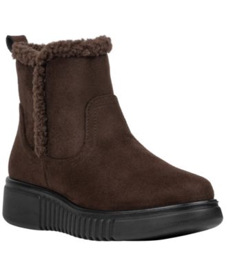 Women's Teegan Faux Suede Faux-Fur Trim Ankle Boots