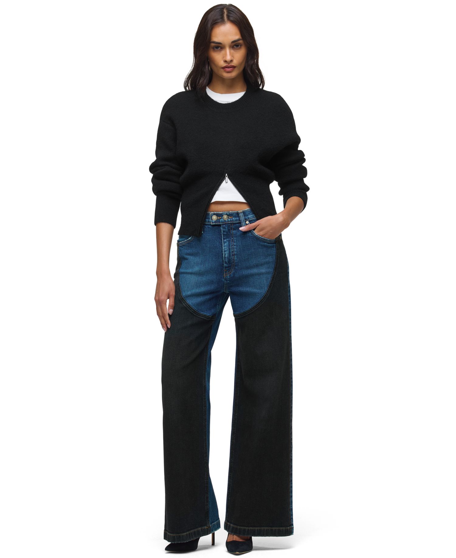 Women's Lizbeth Front-Zip Cropped Sweater
