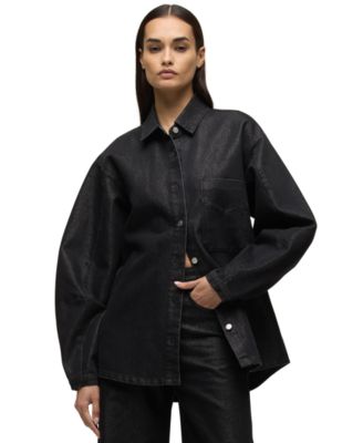 Women's Barrel-Sleeve Denim Shirt Jacket