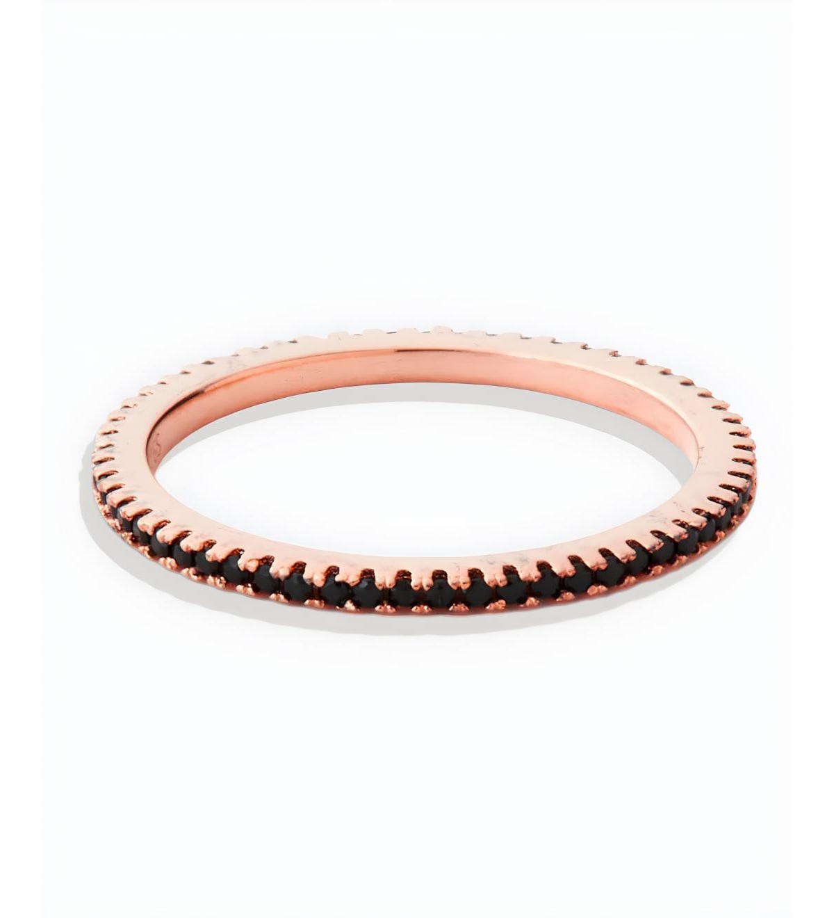 Mint & Lily Women's Cubic Zirconia Eternity Ring - 18k rose gold over sterling silver