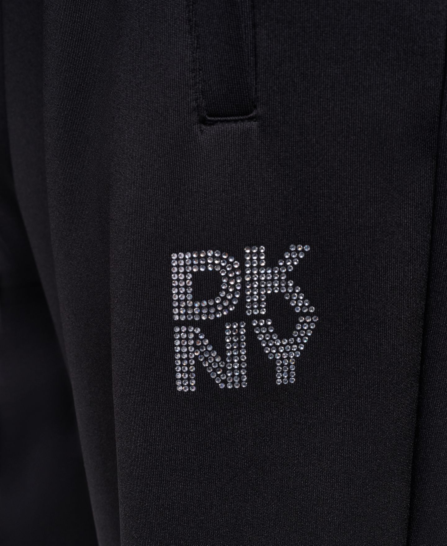 Женские зауженные трикотажные брюки DKNY со значком-логотипом без застёжки, цвет: Чёрный — фото 7