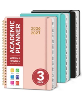 3 Pack Academic Planner Monthly Weekly Hardcover Planning Book