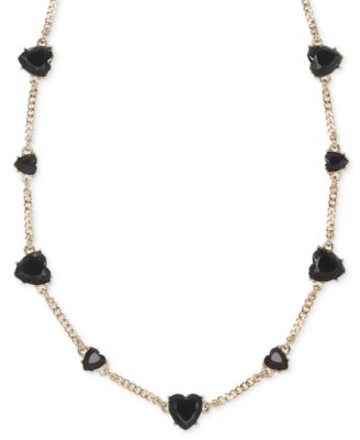 Crystal Gold-Tone Heart Collar Necklace