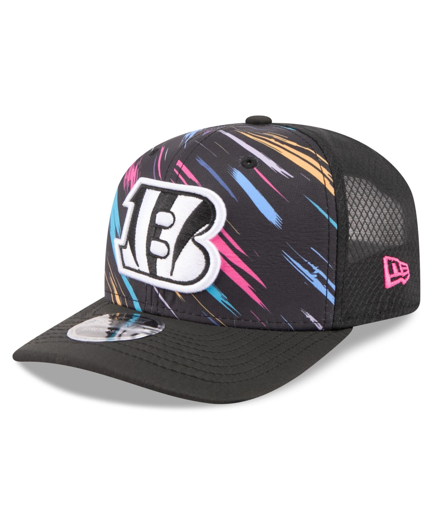 Men's Black Cincinnati Bengals 2026 NFL Cruical Catch 9SEVENTY Adjustable Trucker Hat