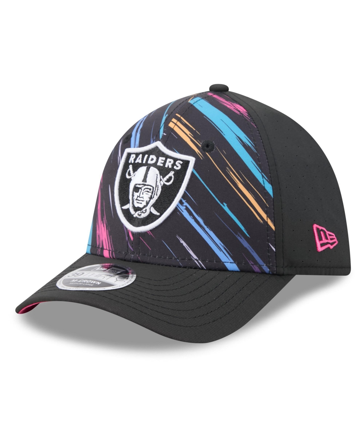 New Era Men's Black Las Vegas Raiders 2026 Nfl Cruical Catch 39THIRTY M-Crown Stretch Hat