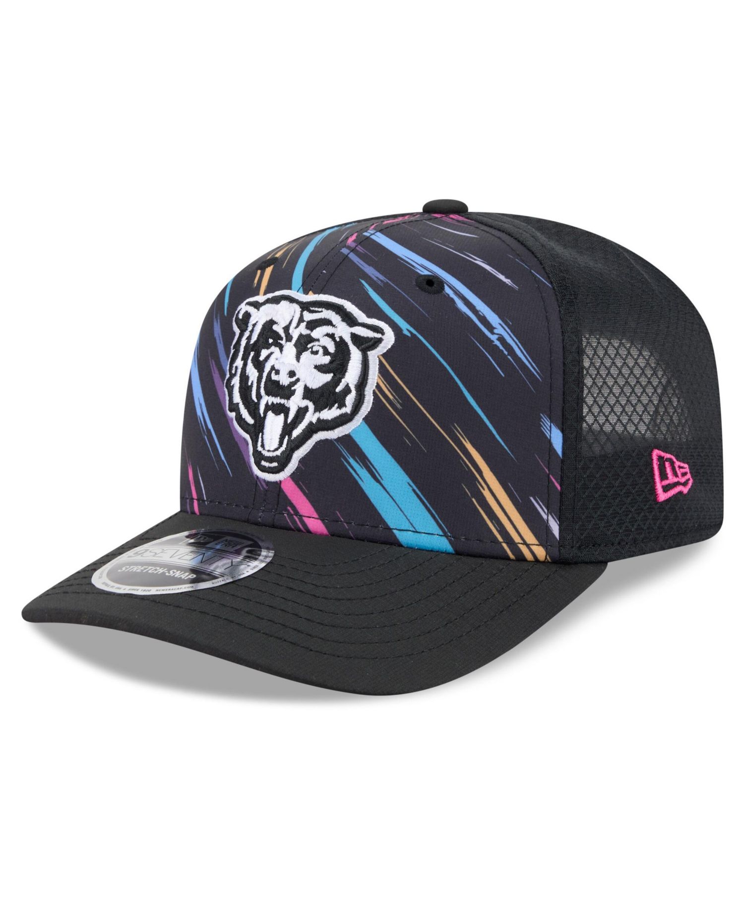 Men's Black Chicago Bears 2026 NFL Cruical Catch 9SEVENTY Adjustable Trucker Hat