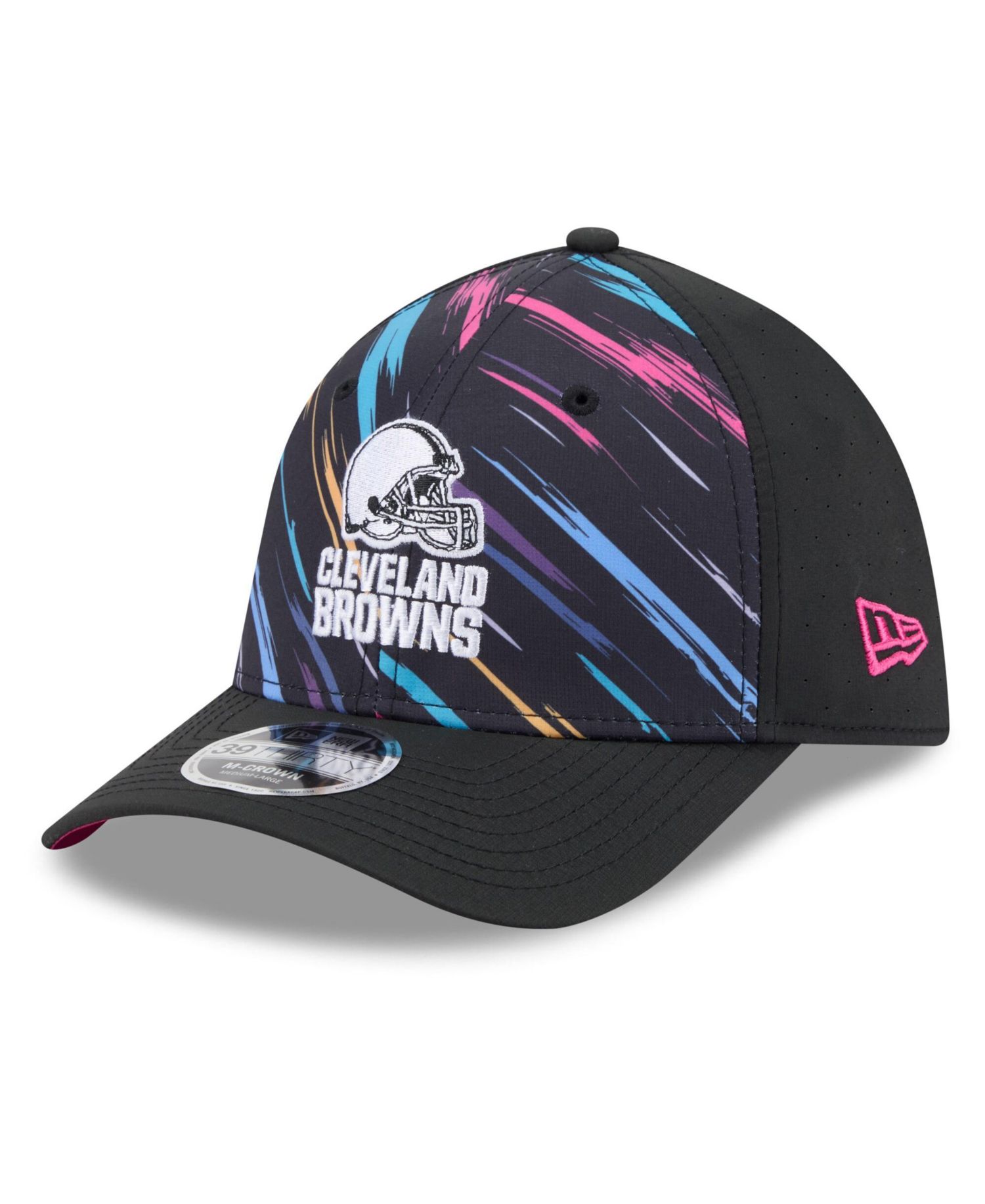 Men's Black Cleveland Browns 2026 NFL Cruical Catch 39THIRTY M-Crown Stretch Hat