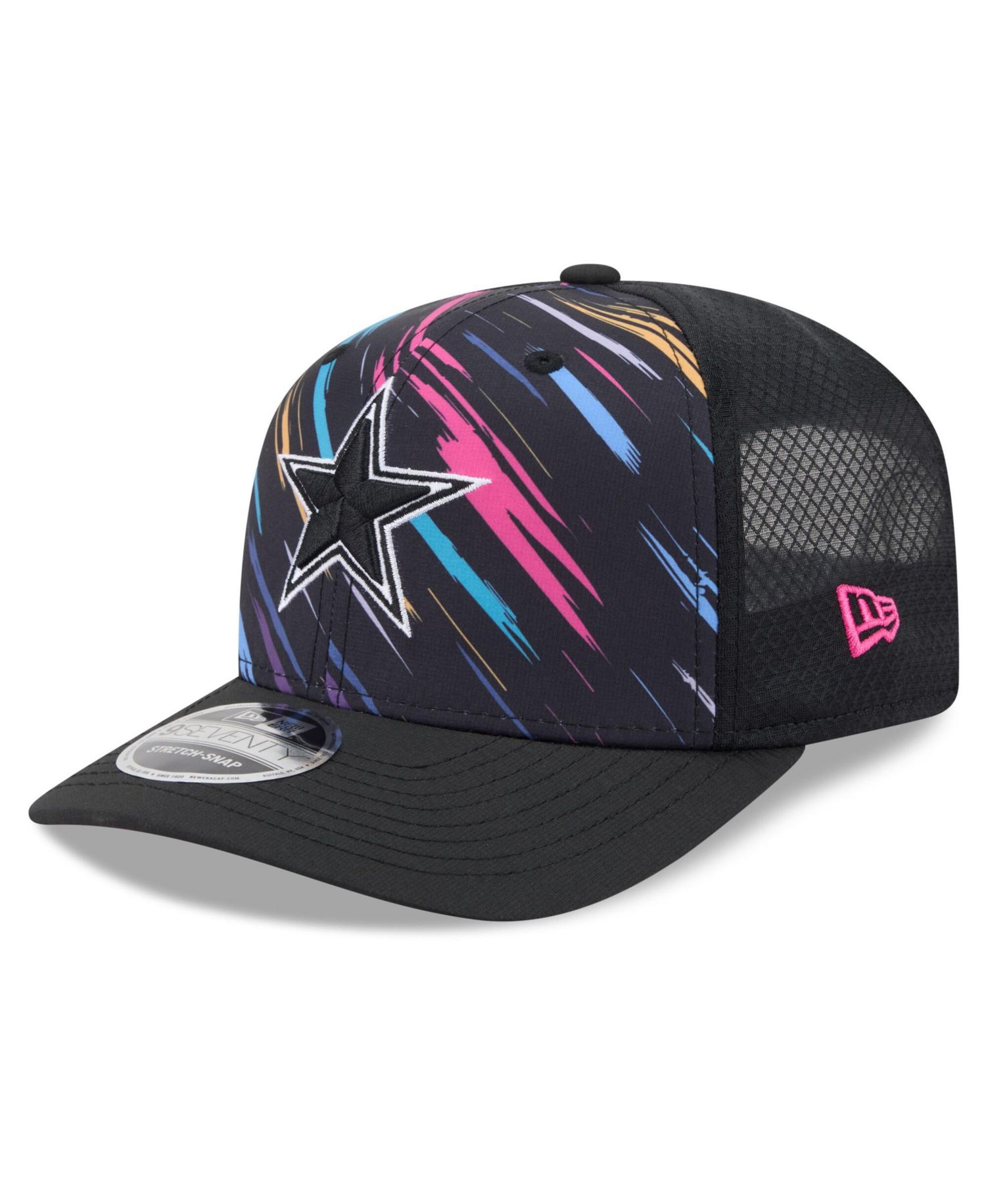 Men's Black Dallas Cowboys 2026 NFL Cruical Catch 9SEVENTY Adjustable Trucker Hat