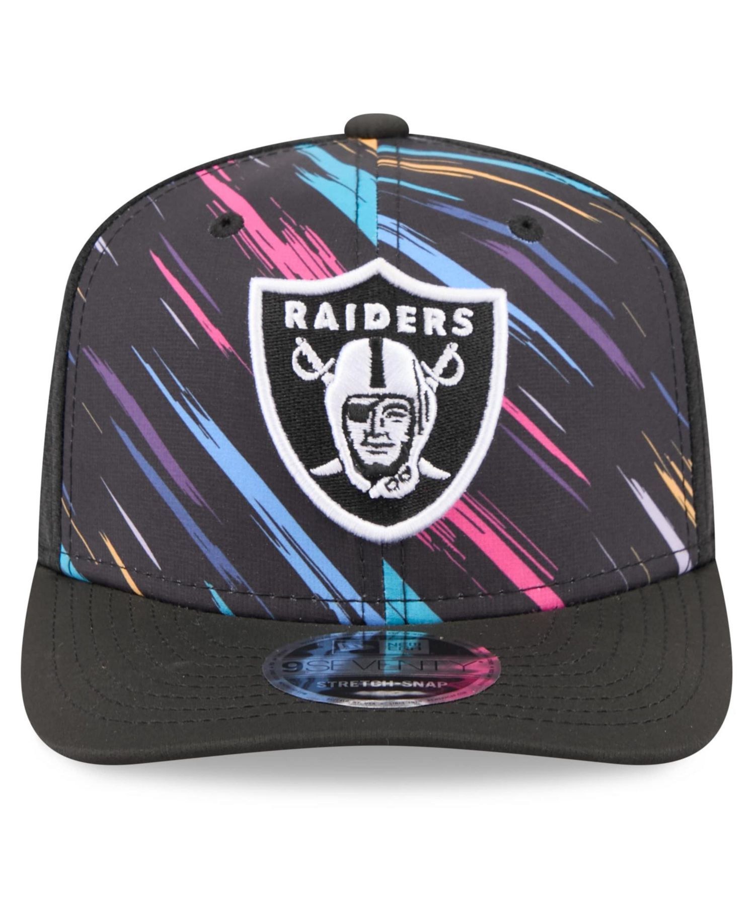 Men's Black Las Vegas Raiders 2026 NFL Cruical Catch 9SEVENTY Adjustable Trucker Hat