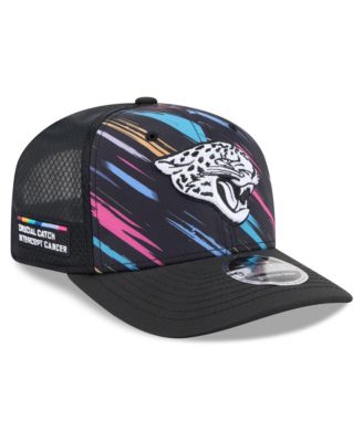 Men's Black Jacksonville Jaguars 2026 NFL Cruical Catch 9SEVENTY Adjustable Trucker Hat