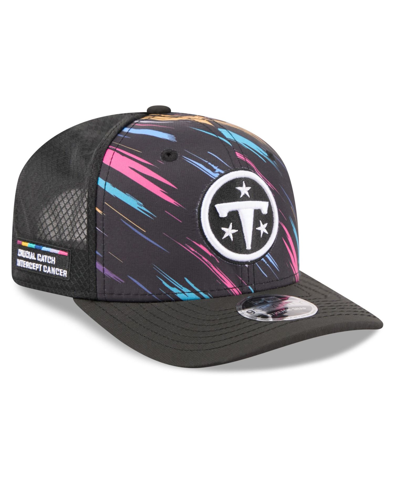 Men's Black Tennessee Titans 2026 NFL Cruical Catch 9SEVENTY Adjustable Trucker Hat