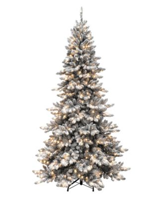 7.5' Pre-Lit Flocked Royal Majestic Spruce Christmas Tree