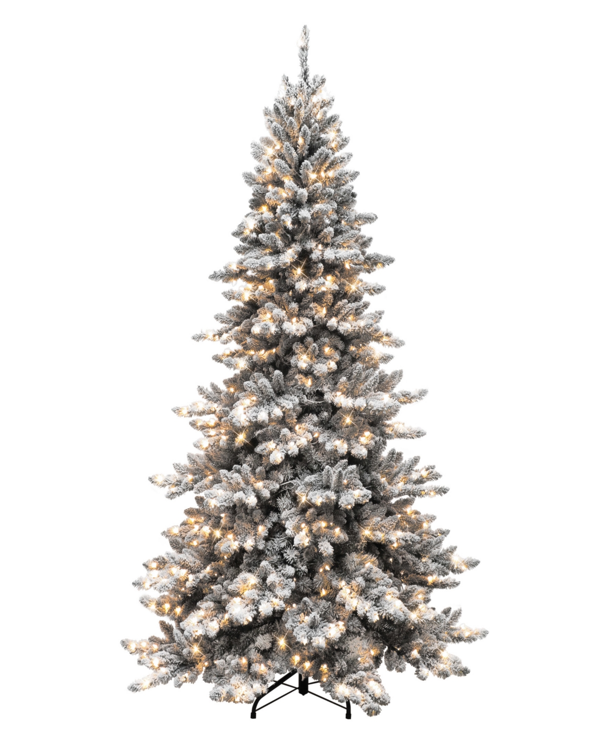 Puleo International 7.5' Pre-Lit Flocked Royal Majestic Spruce Christmas Tree