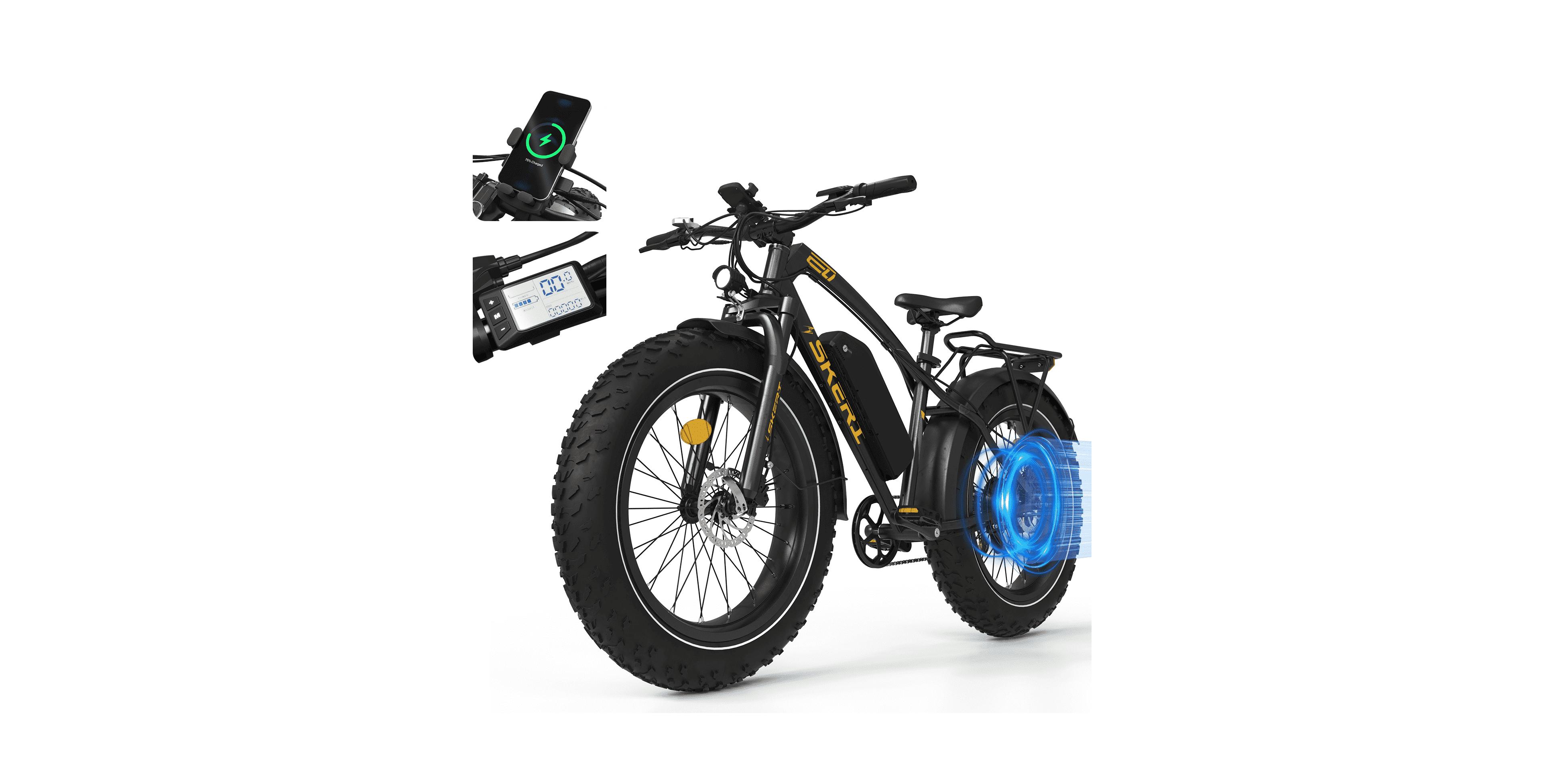 Mikolo Electric Bike for Adults, 750W Peak Motor, 28MPH, 48V 15.6Ah Battery, 26"x4" Fat Tire Mountain E-Bike, 45-55 Miles Range, Shimano 7-S