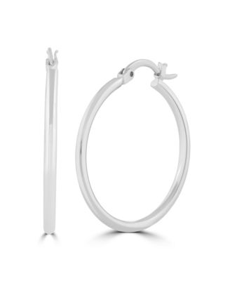 Women's Polished Hinged Hoop Earrings