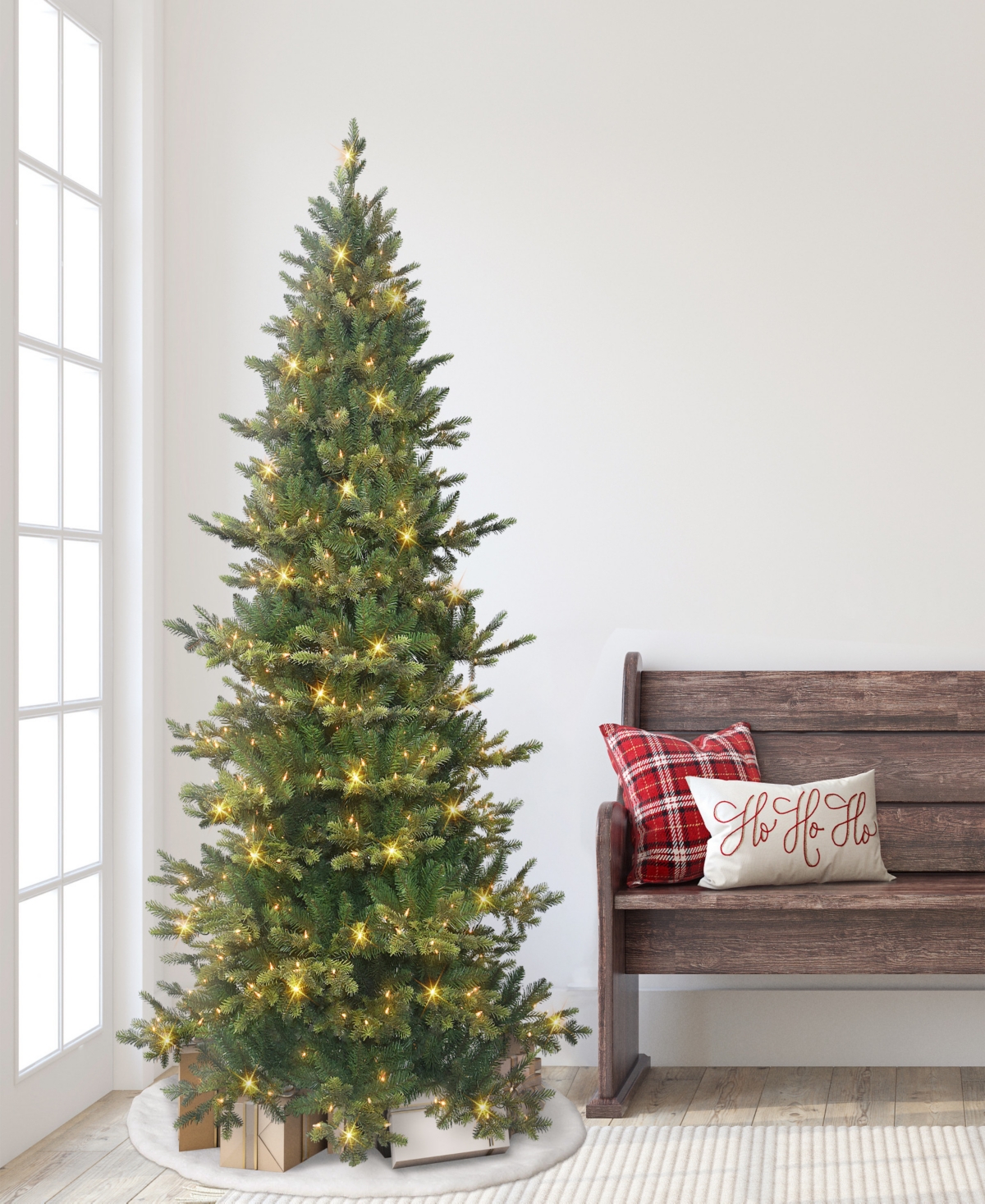 Puleo International 6.5' Pre-Lit Slim Royal Majestic Douglas Fir Downswept Christmas Tree