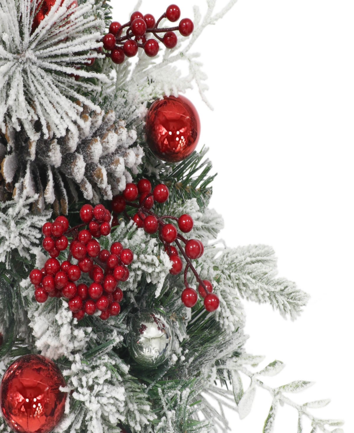 Puleo International 26" Pre-Lit Decorated Flocked Wreath