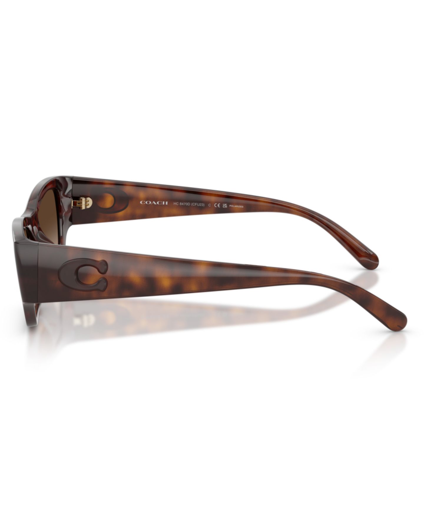 Женские солнцезащитные очки Coach Polarized Cat-Eye Sunglasses HC8470D, цвет: Тёмный черепаховый — фото 3