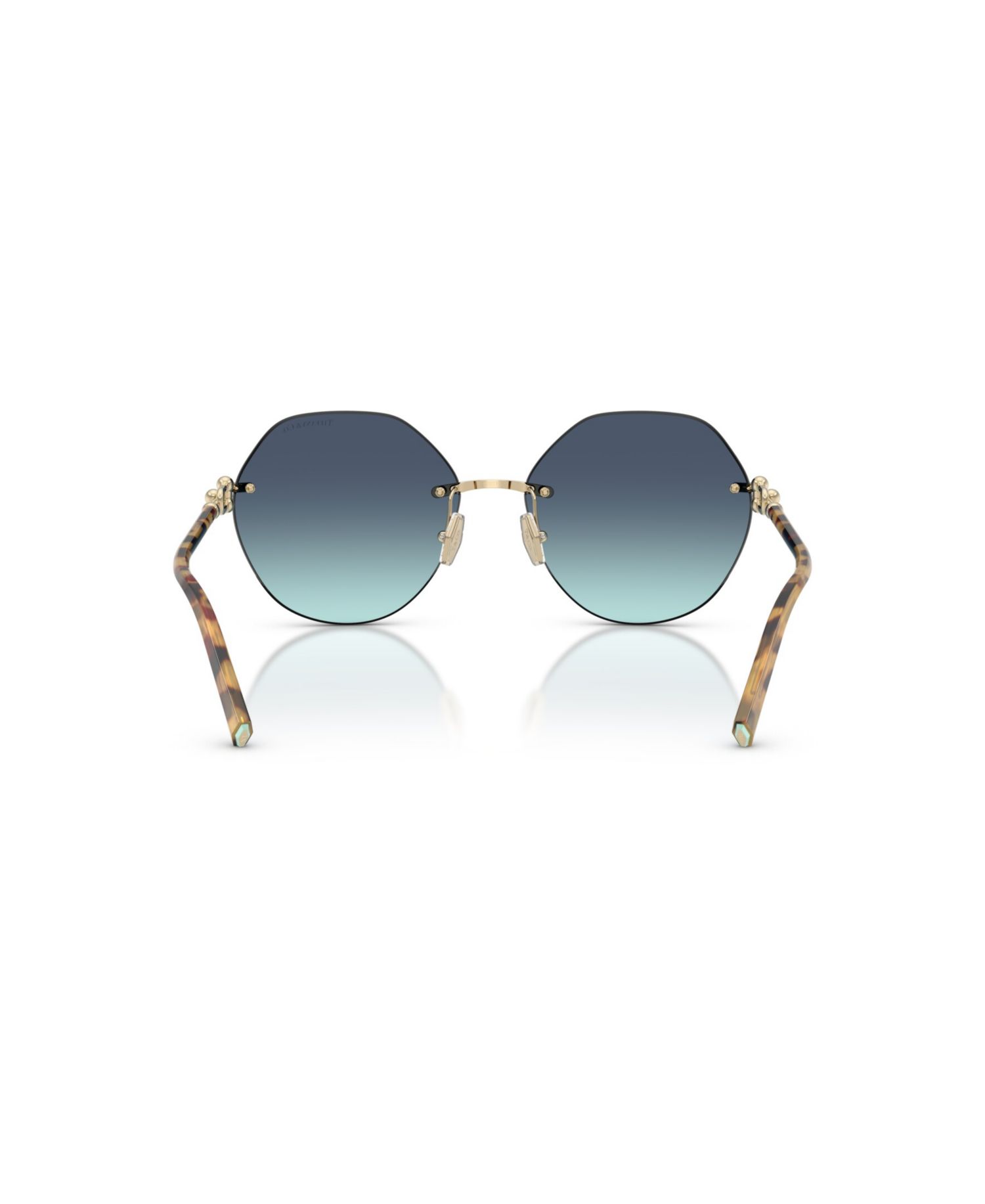 Women's Rimless Geometric Metal Sunglasses TF3123