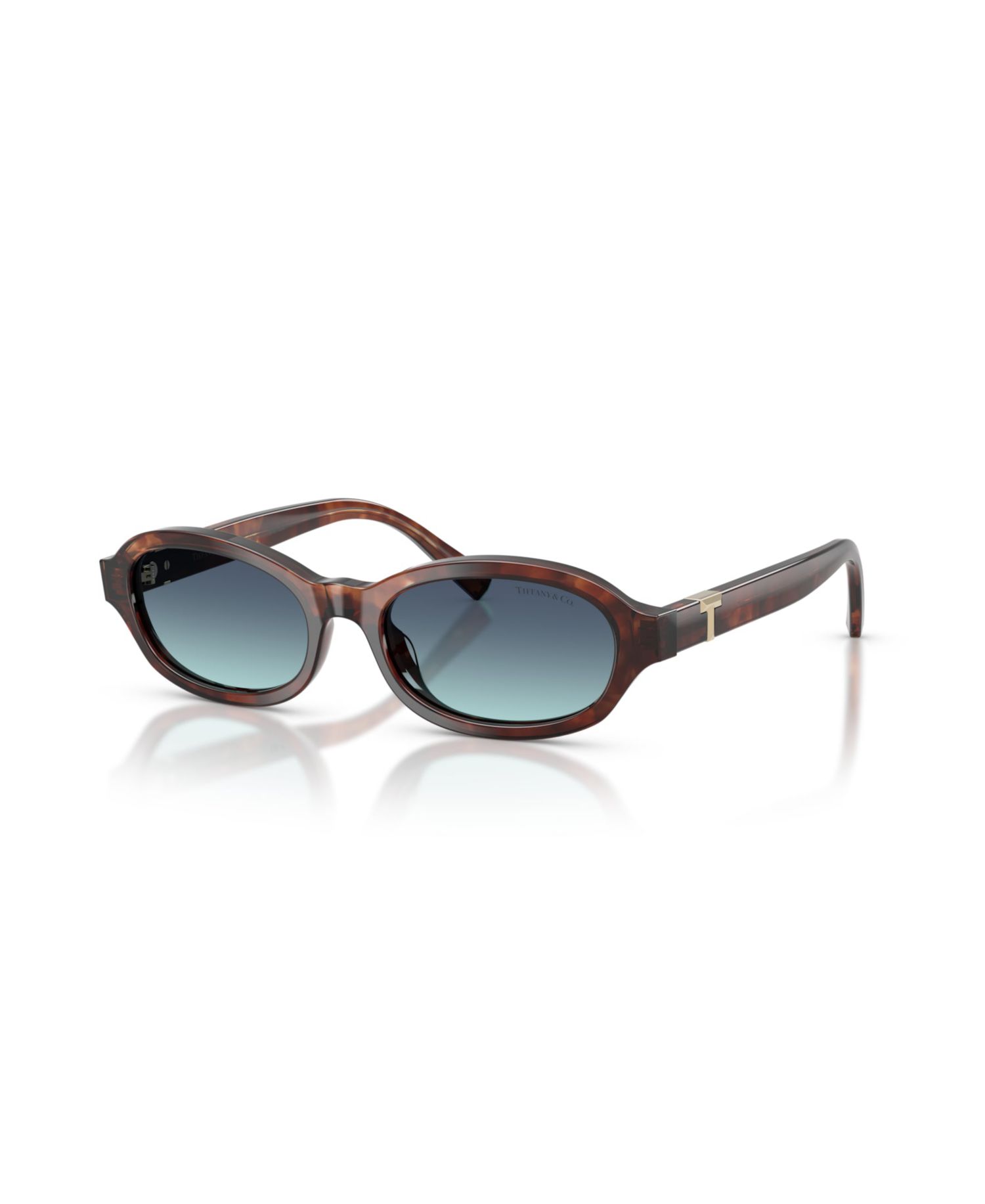 Women's Oval Blue Gradient Lenses Sunglasses TF4270U