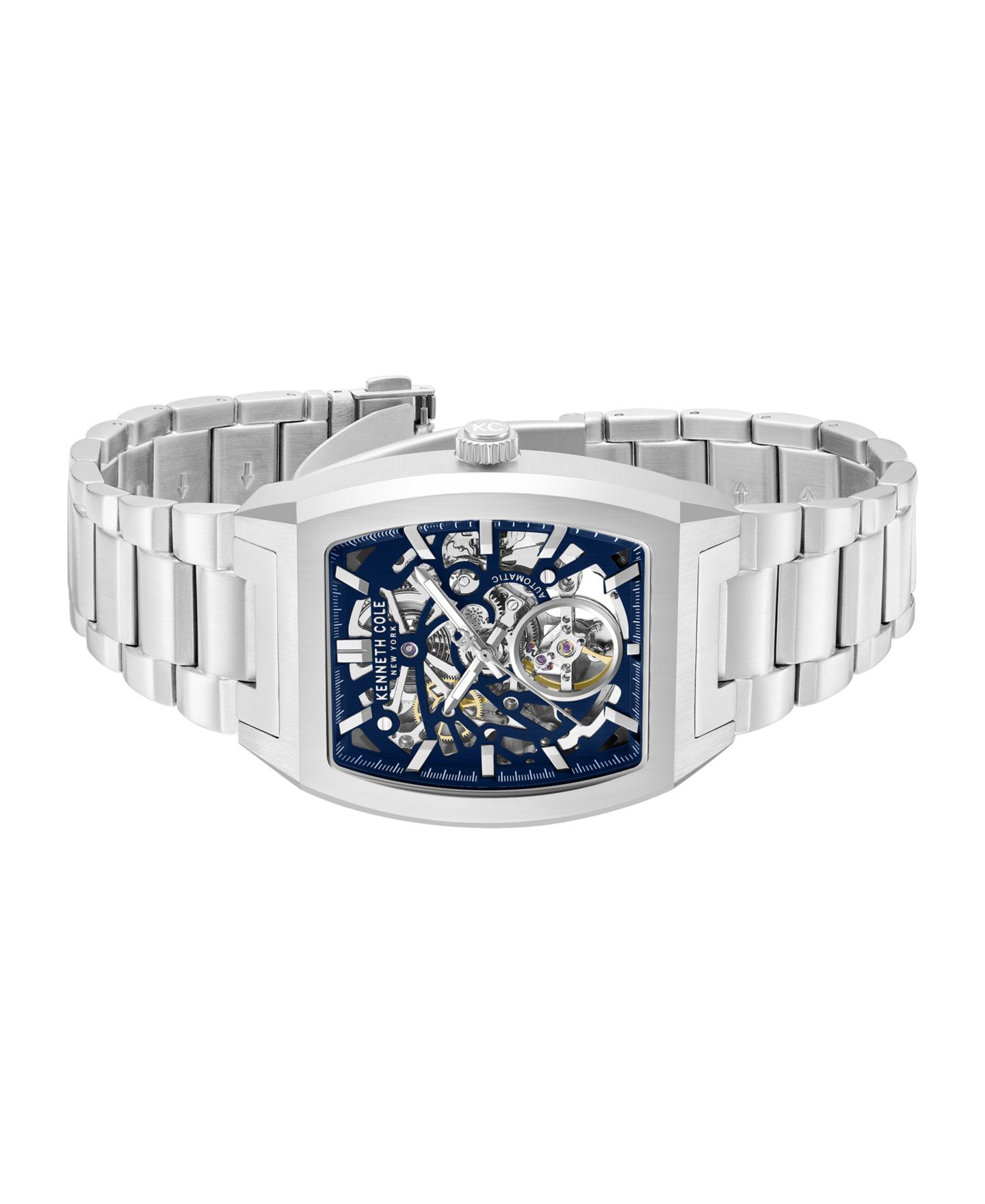 Мужские часы Kenneth Cole New York Automatic Skeleton Milford Silver-Tone Stainless Steel 40x52.5mm — фото 5