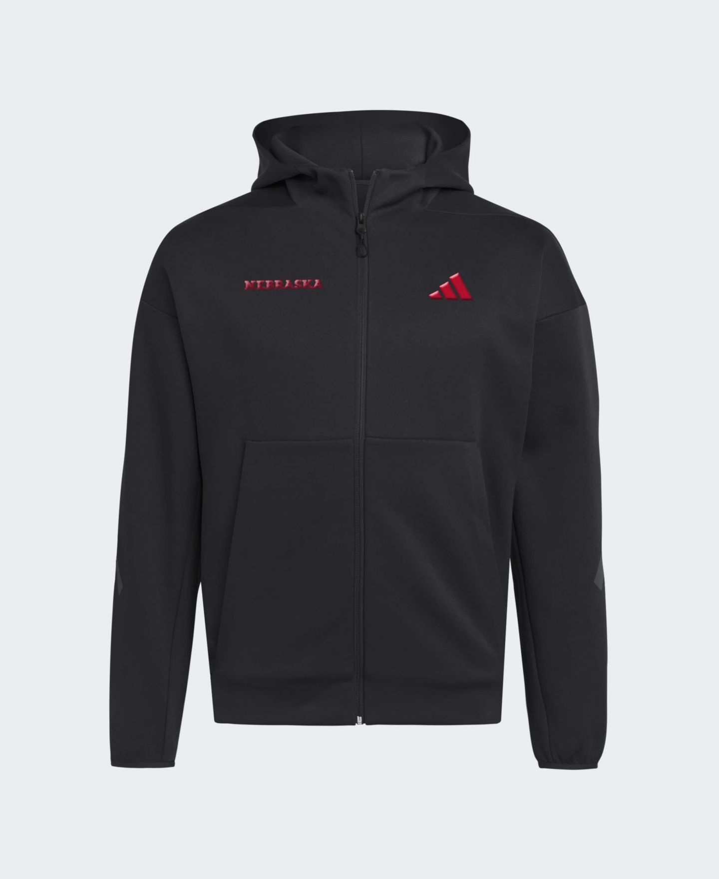 Мужское худи adidas Nebraska Huskers Z.N.E на молнии, Black — фото 1