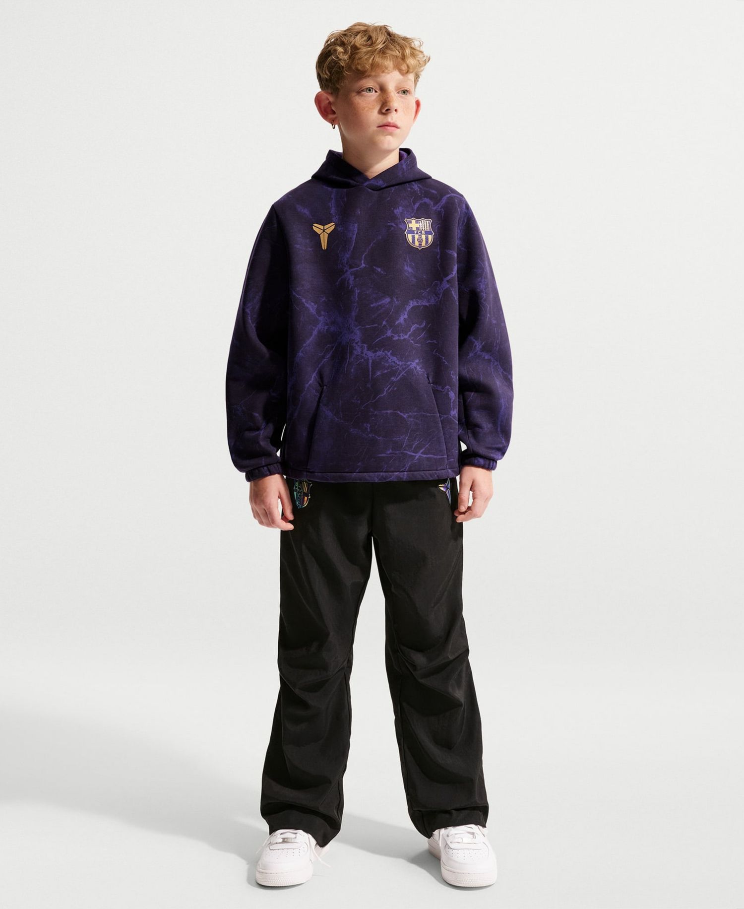 Big Boys and Girls Purple Barcelona 2026/27 Away Club Tri-Blend Hoodie