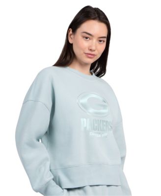 Women's Mint Green Bay Packers Travel Pastels Boxy Fleece Sweatshirt