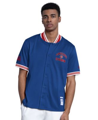 Men's  Royal Chicago Cubs Button-Up Short Sleeve Jacket