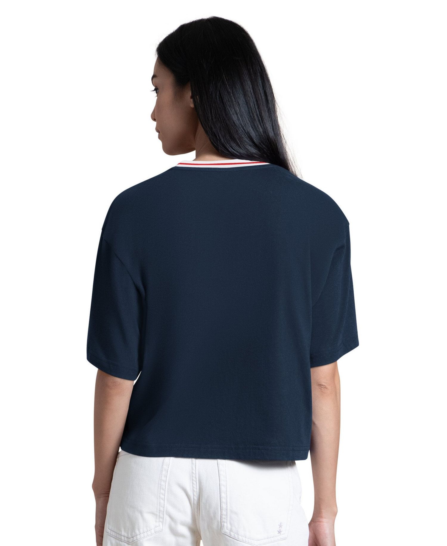 Women's Navy Boston Red Sox Ace Cropped T-Shirt