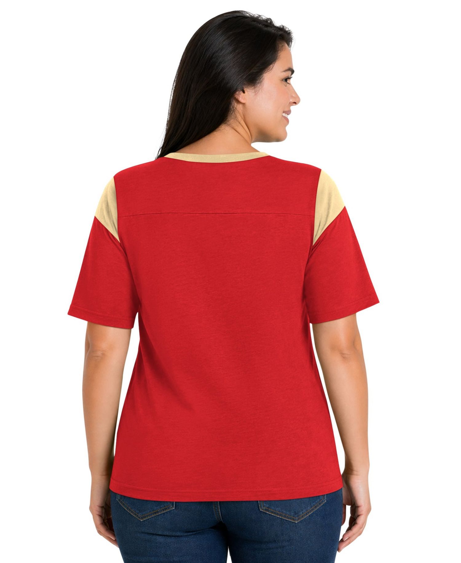 Women's Scarlet San Francisco 49ers Plus Size Linebacker Slub T-Shirt