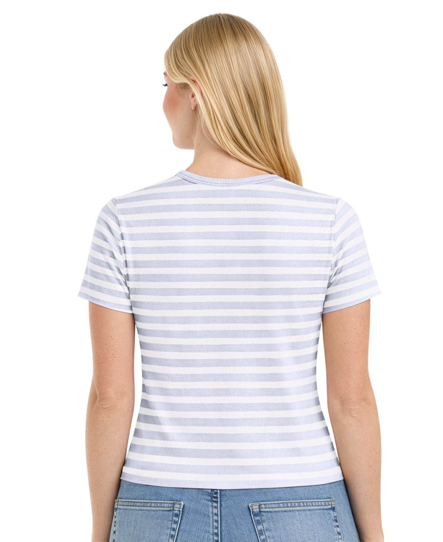 Women's Pastel Blue Detroit Lions Pastels Striped T-Shirt