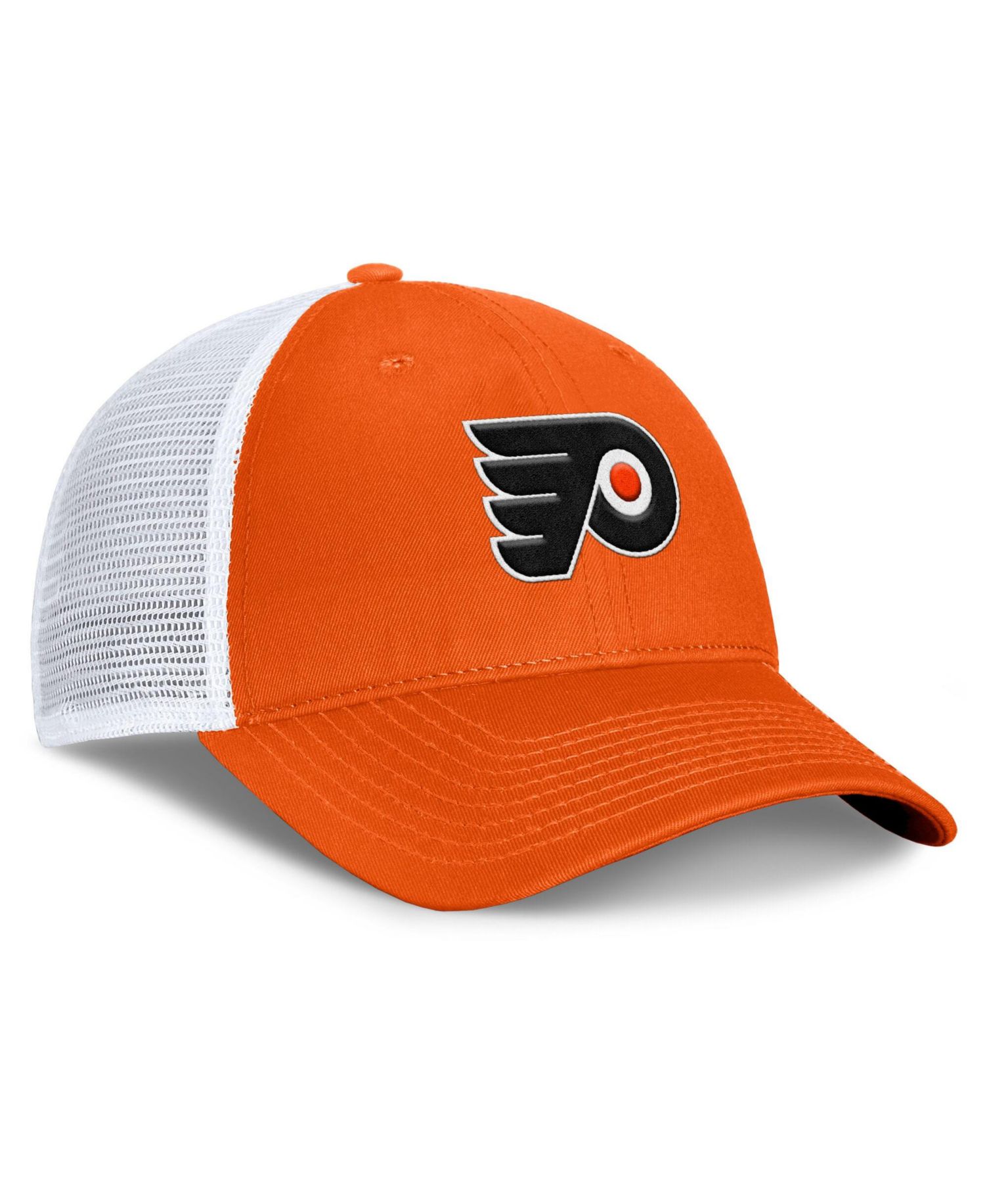 Men's Orange/White Philadelphia Flyers Core Primary Logo Trucker Adjustable Hat