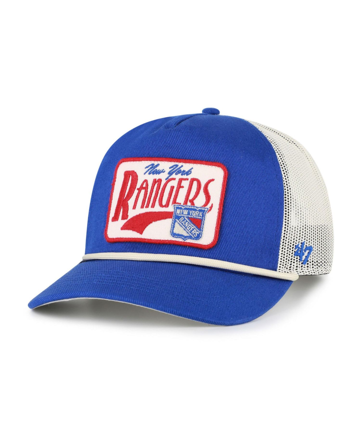 Men's '47 Royal New York Rangers Emmett Heavy Twill Trucker Hitch Rope Adjustable Hat