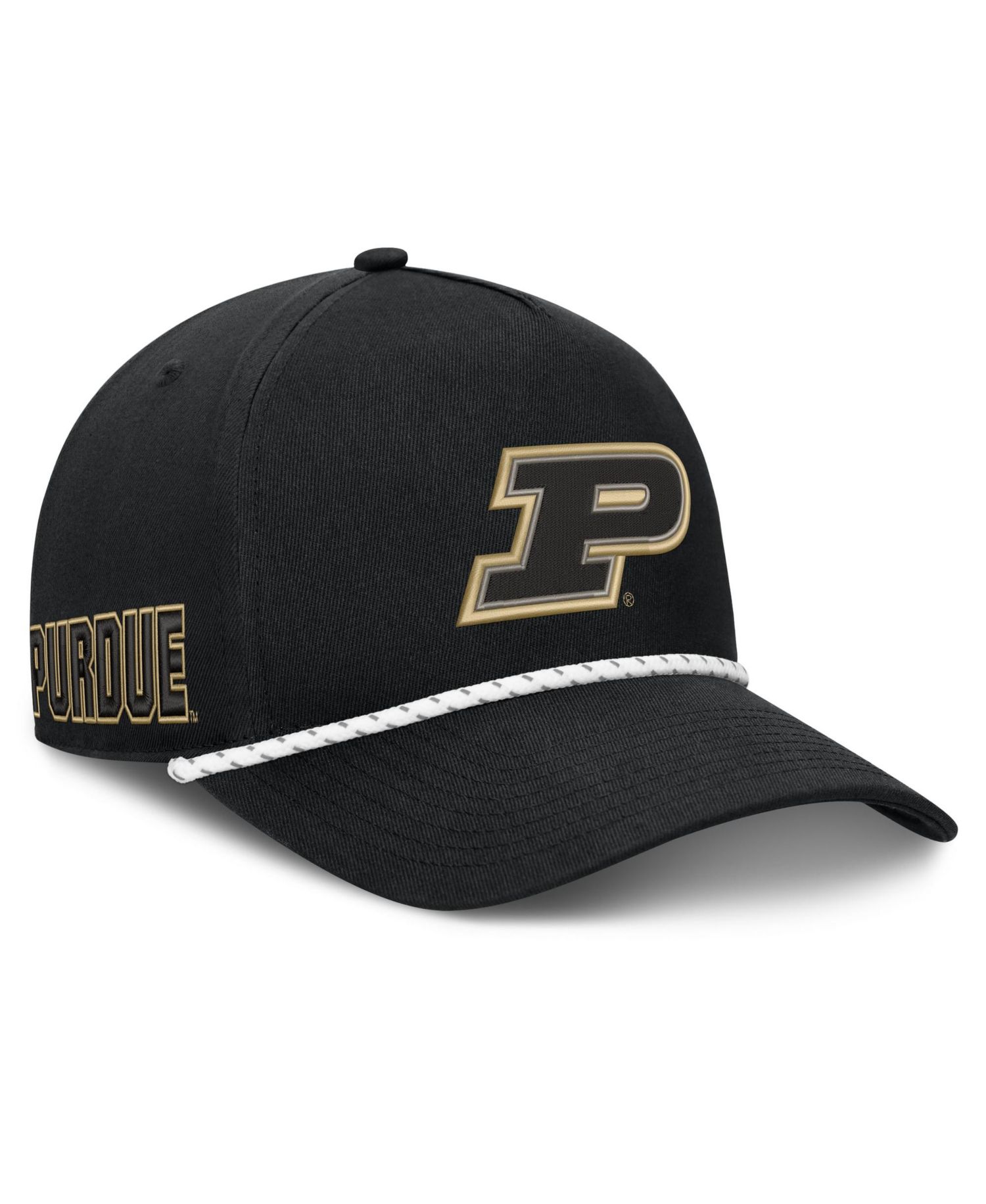 Men's Black Purdue Boilermakers Undertone Rope Adjustable Hat